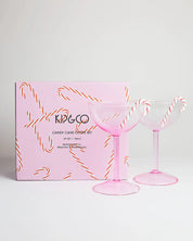 Candy Cane Coupe Glass | Set of 2