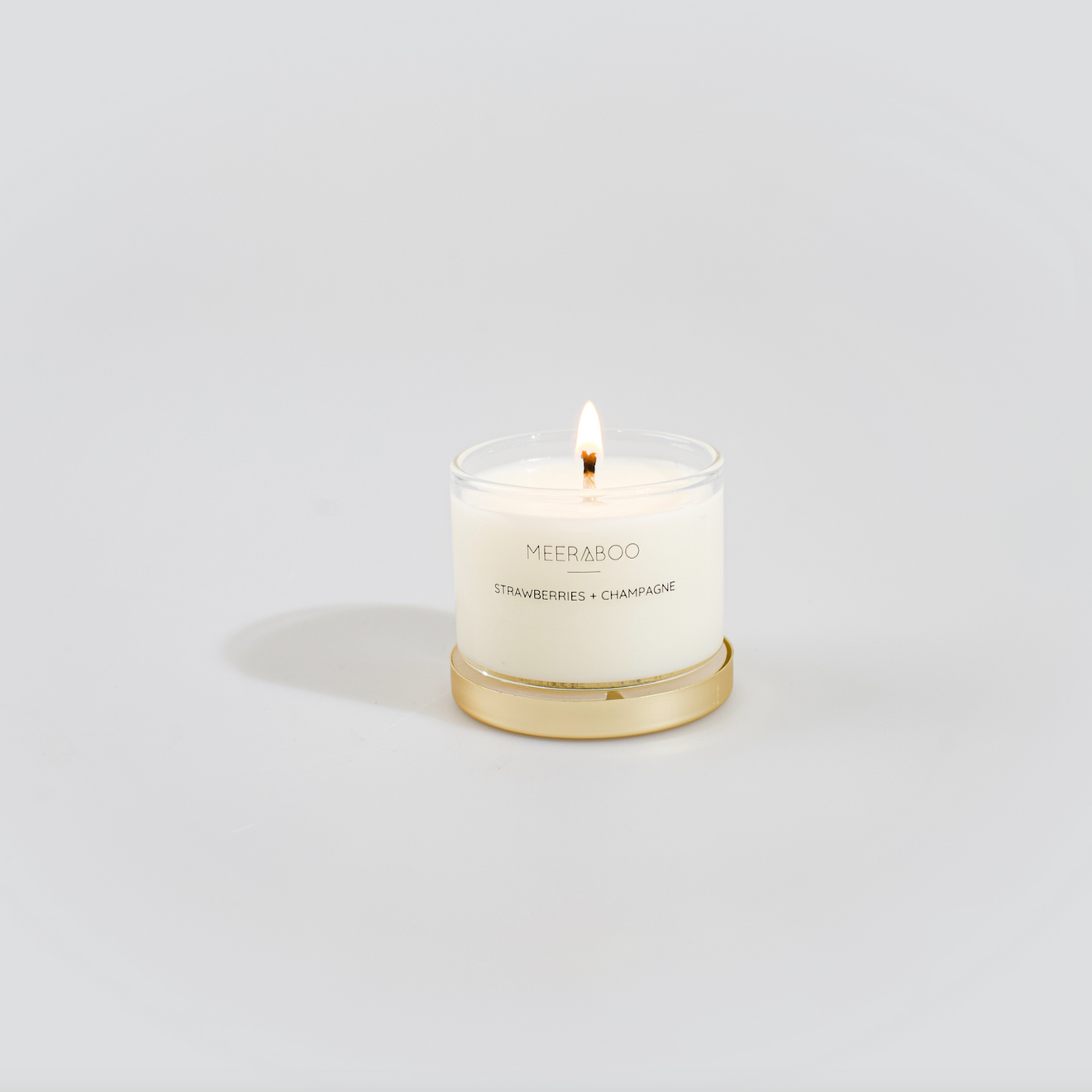 Mini Golden Lid Soy Candle - Strawberries + Champagne