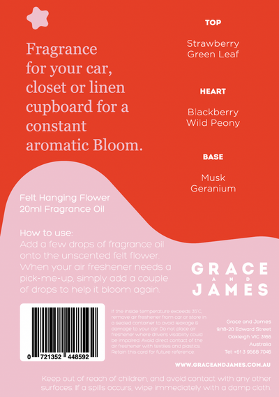 Bloom Collection - Wild Rose & Blackberry Felt Air Freshener
