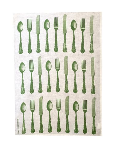 Olive Cutlery Tea Towel