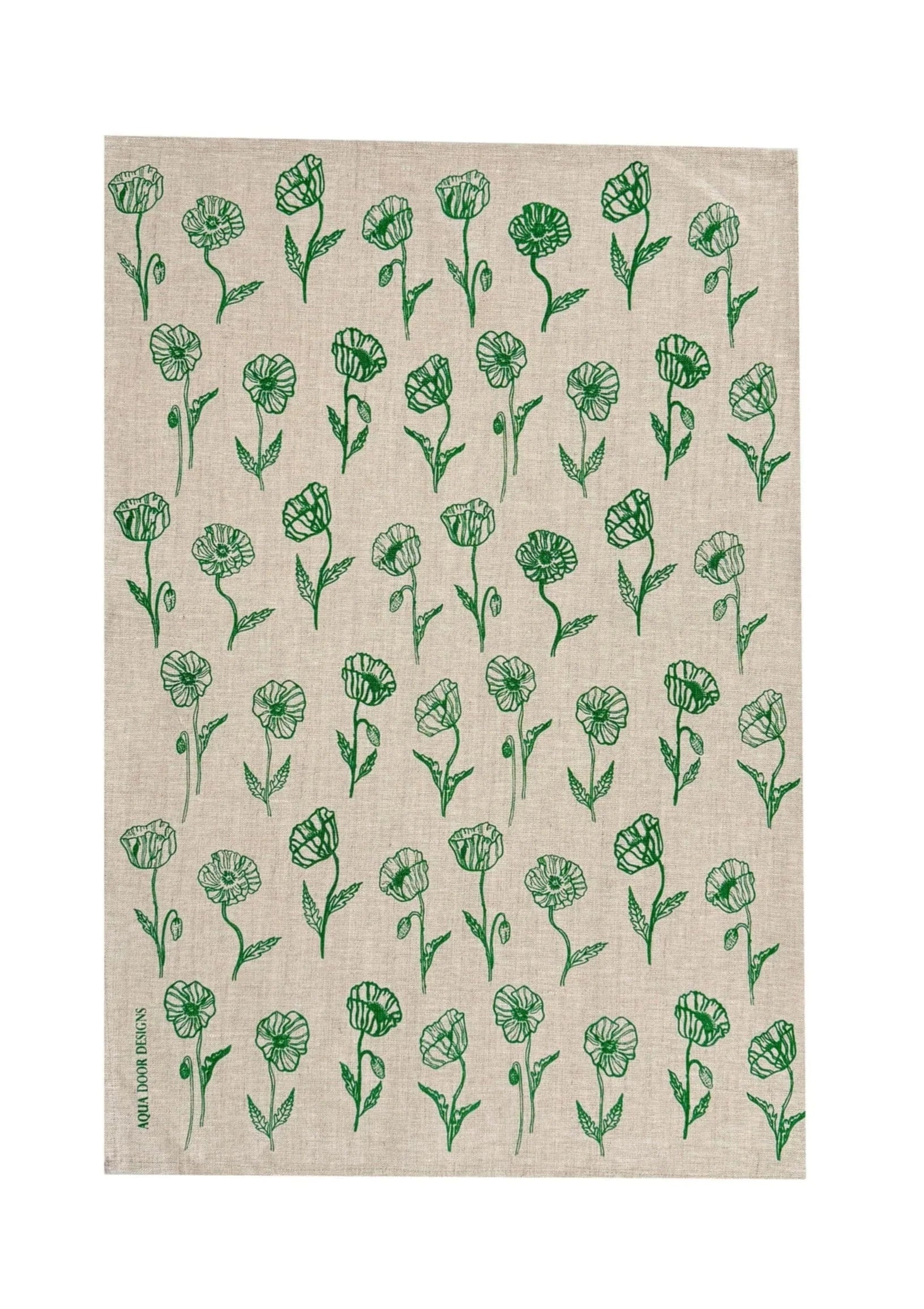 Poppies Tea Towel | Natural Linen