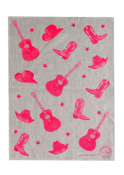 Stars + Guitars Tea Towel | Natural Linen