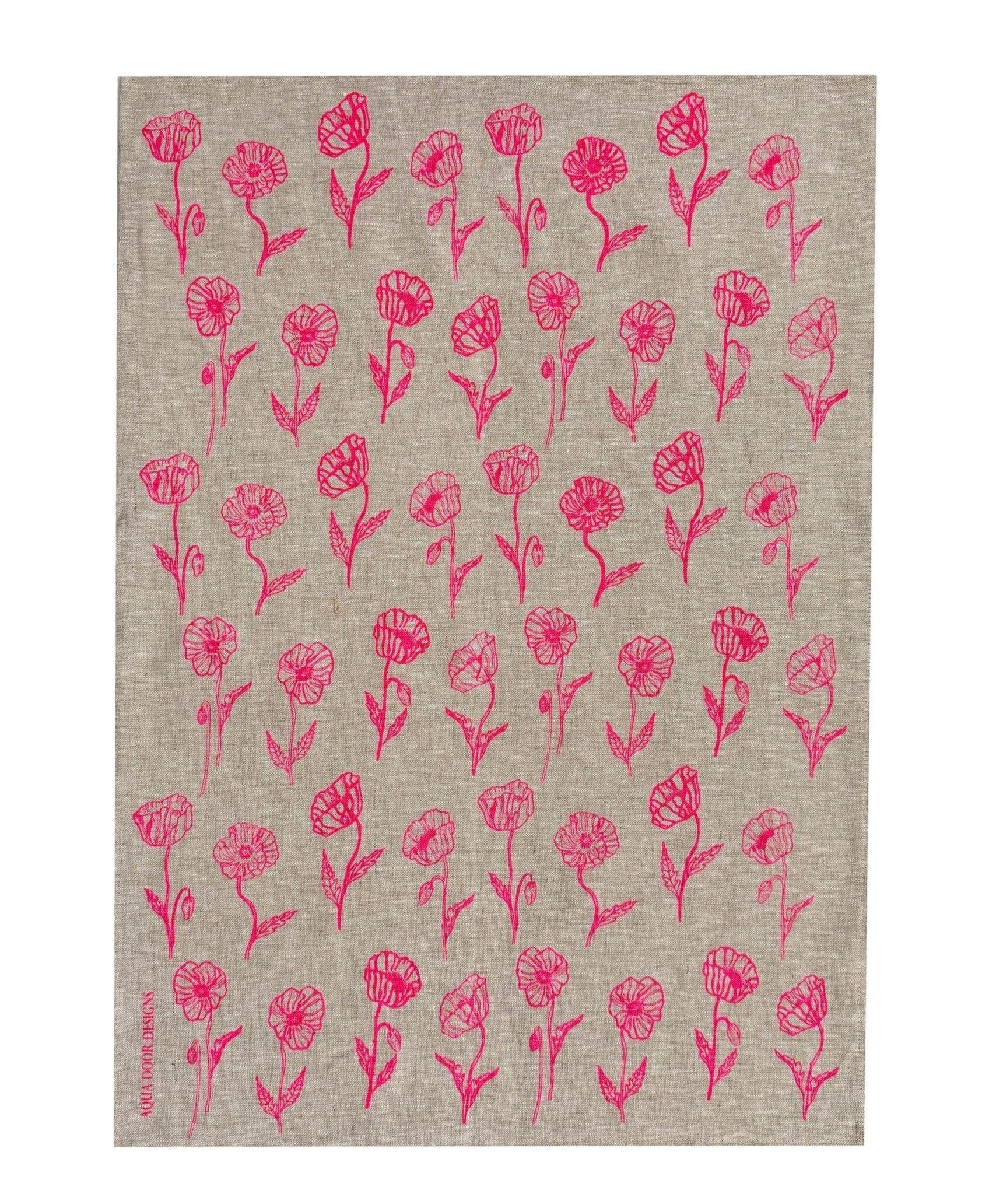 TeaTowel-poppies-highlighterpink-natural-linen.jpg
