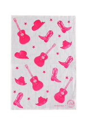 Stars + Guitars Tea Towel | Off-White Linen