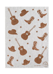 Stars + Guitars Tea Towel | Natural Linen