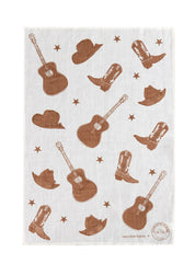 Stars + Guitars Tea Towel | Off-White Linen