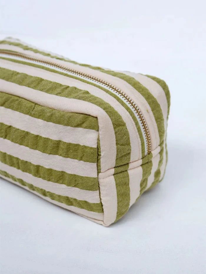 Pistachio Seersucker Dopp Kit