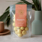 white chocolate raspberries