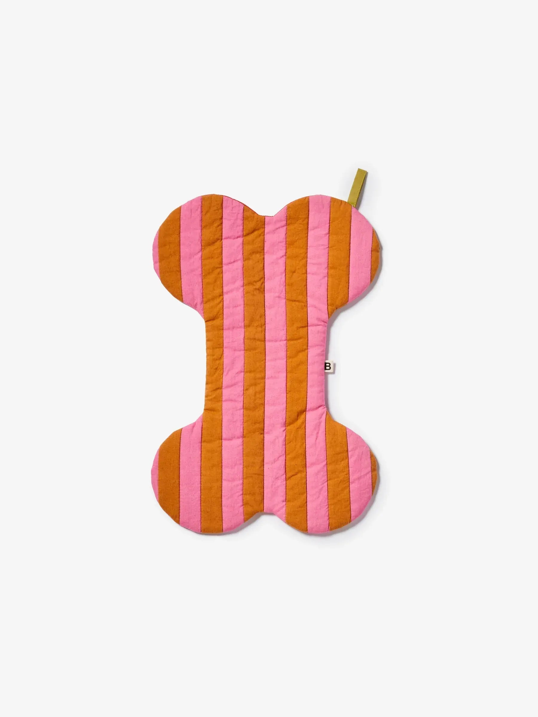 Stripe Puppy Tan Pink Christmas Stocking
