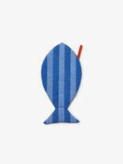 Stripe Kitty Blue Christmas Stocking