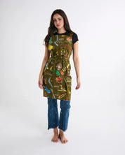 Aussie Road Trip Green Canvas BBQ Apron