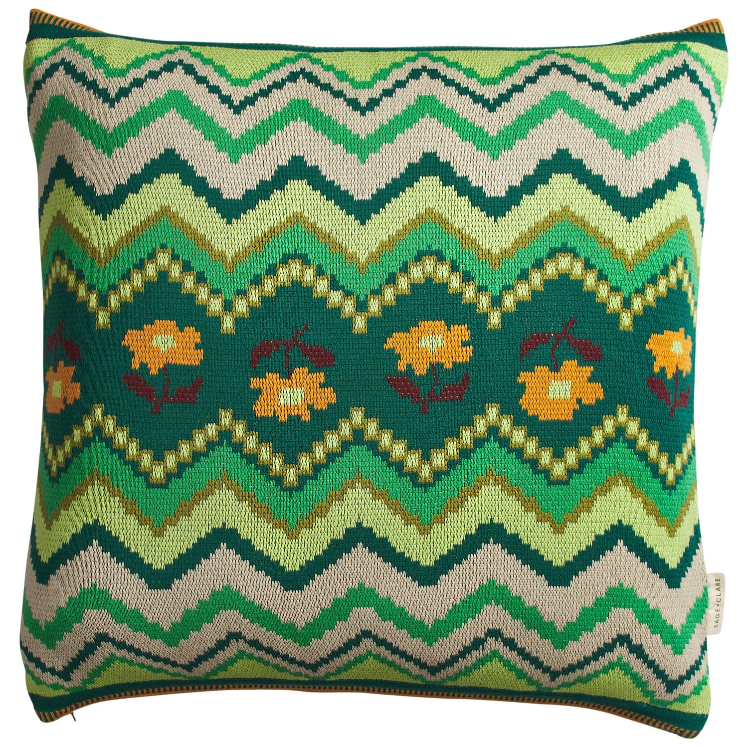 Calina Knit Cushion | Verdant