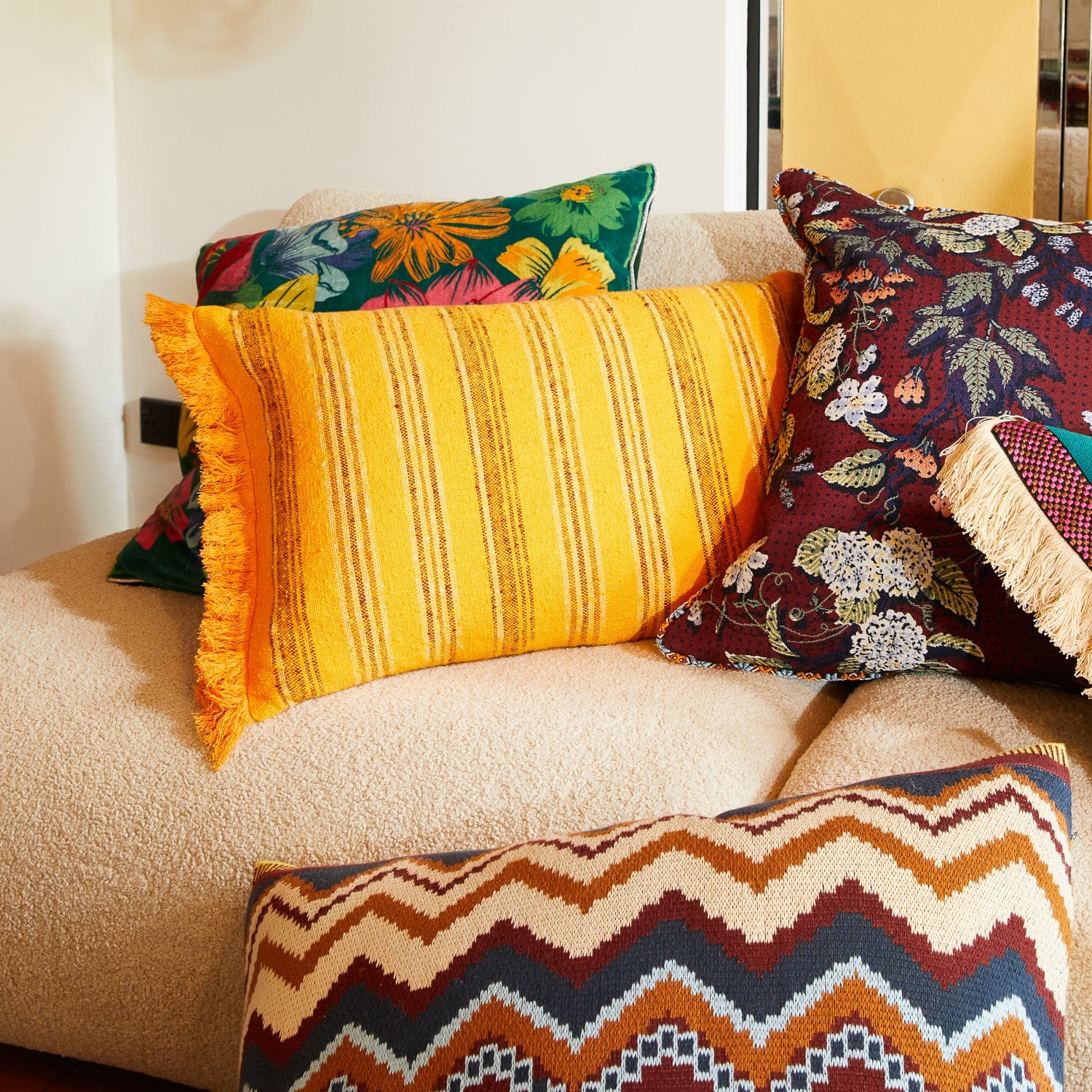 Nicolette Woven Cushion | Marigold
