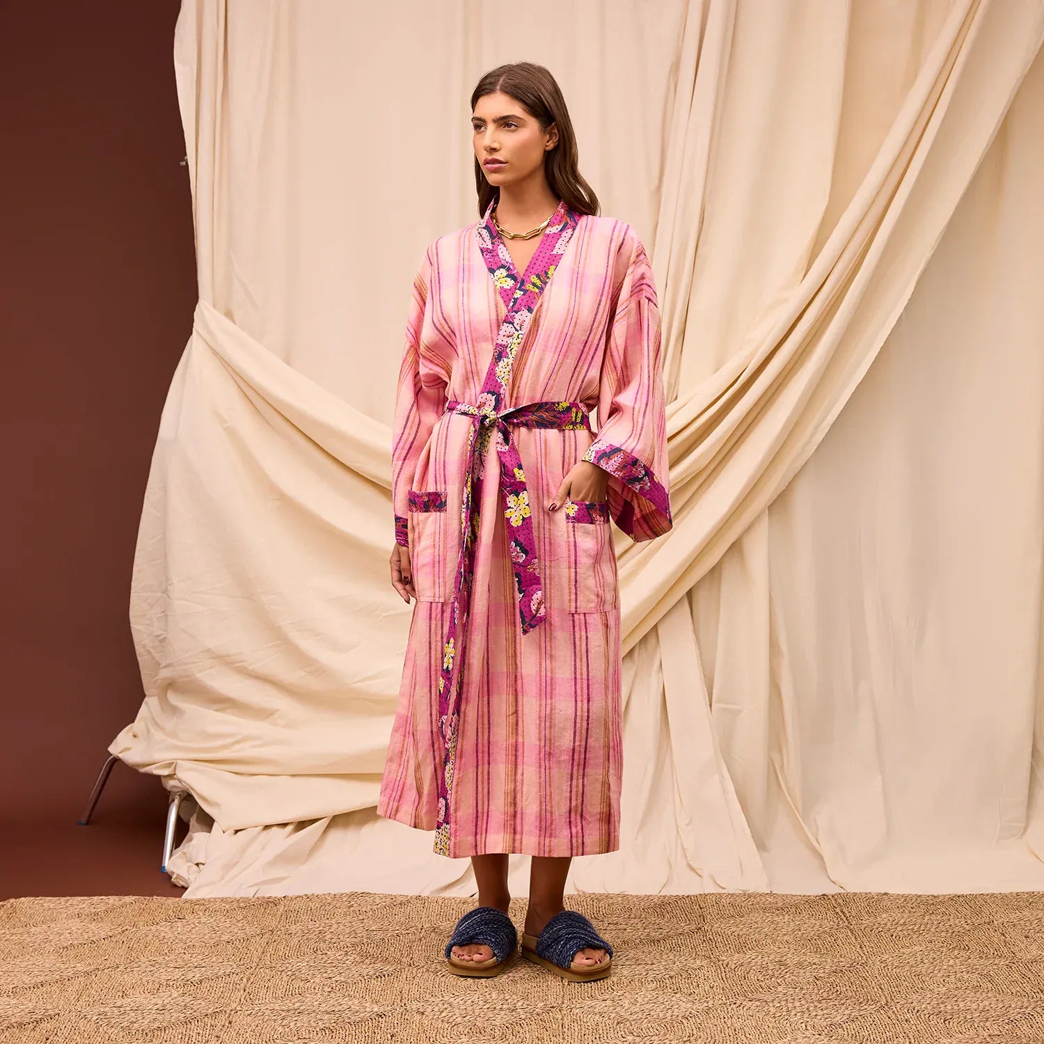 Nicolette Linen Robe | Poudre
