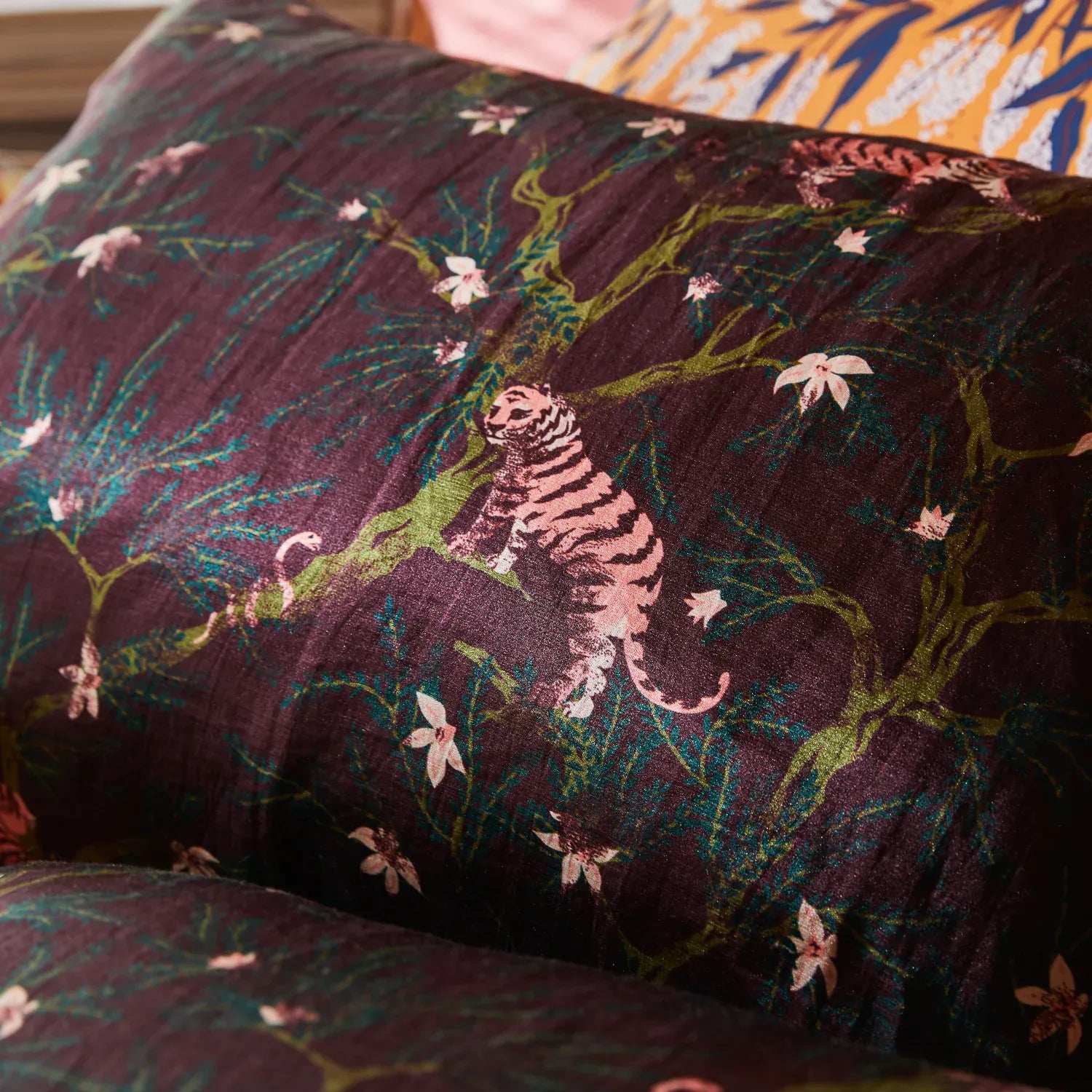 Andrea Linen-Silk Pillowcase | Rosewood