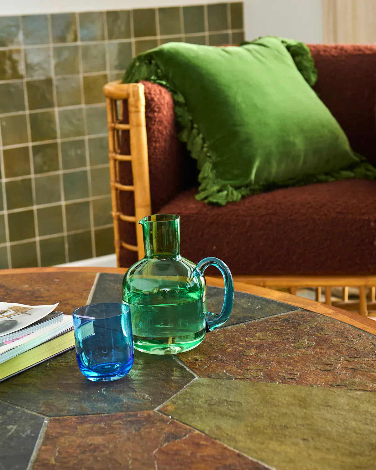 Pistachio Crush Carafe + Glass