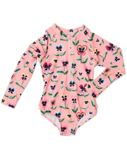 Pretty Pansy Long Sleeve Bathers
