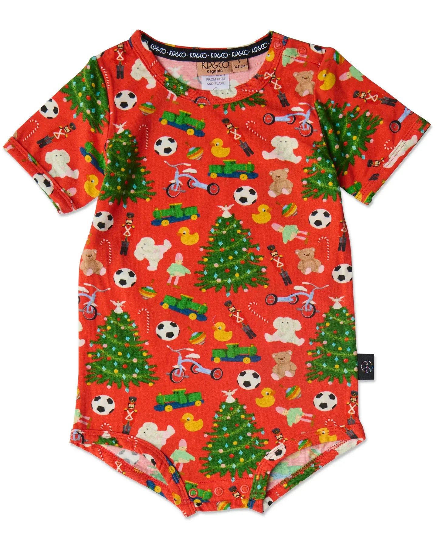 Christmas Toys Organic Short Sleeve Romper 6 - 12 mths