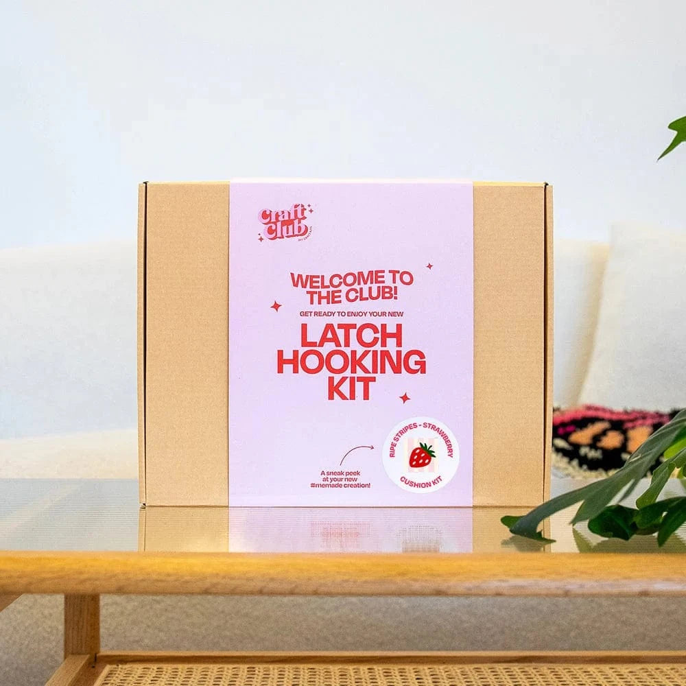Ripe Stripes Strawberry | Latch Hook Cushion Kit