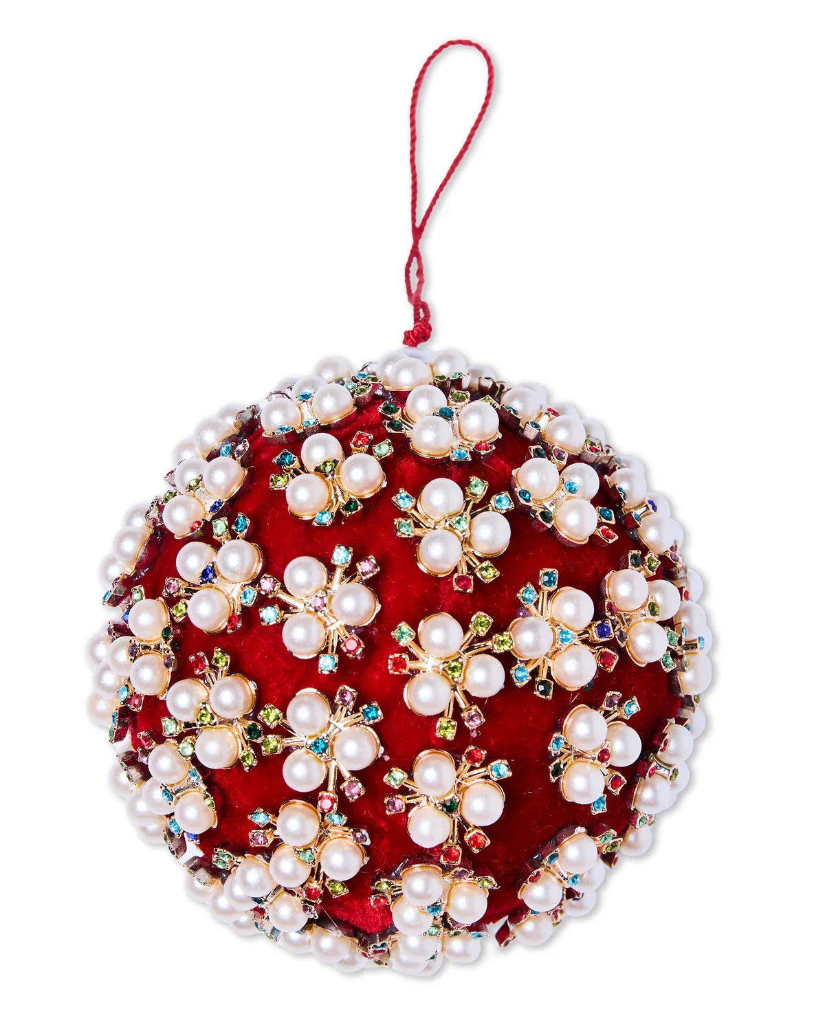 Christmas Pearl Embellished Bauble