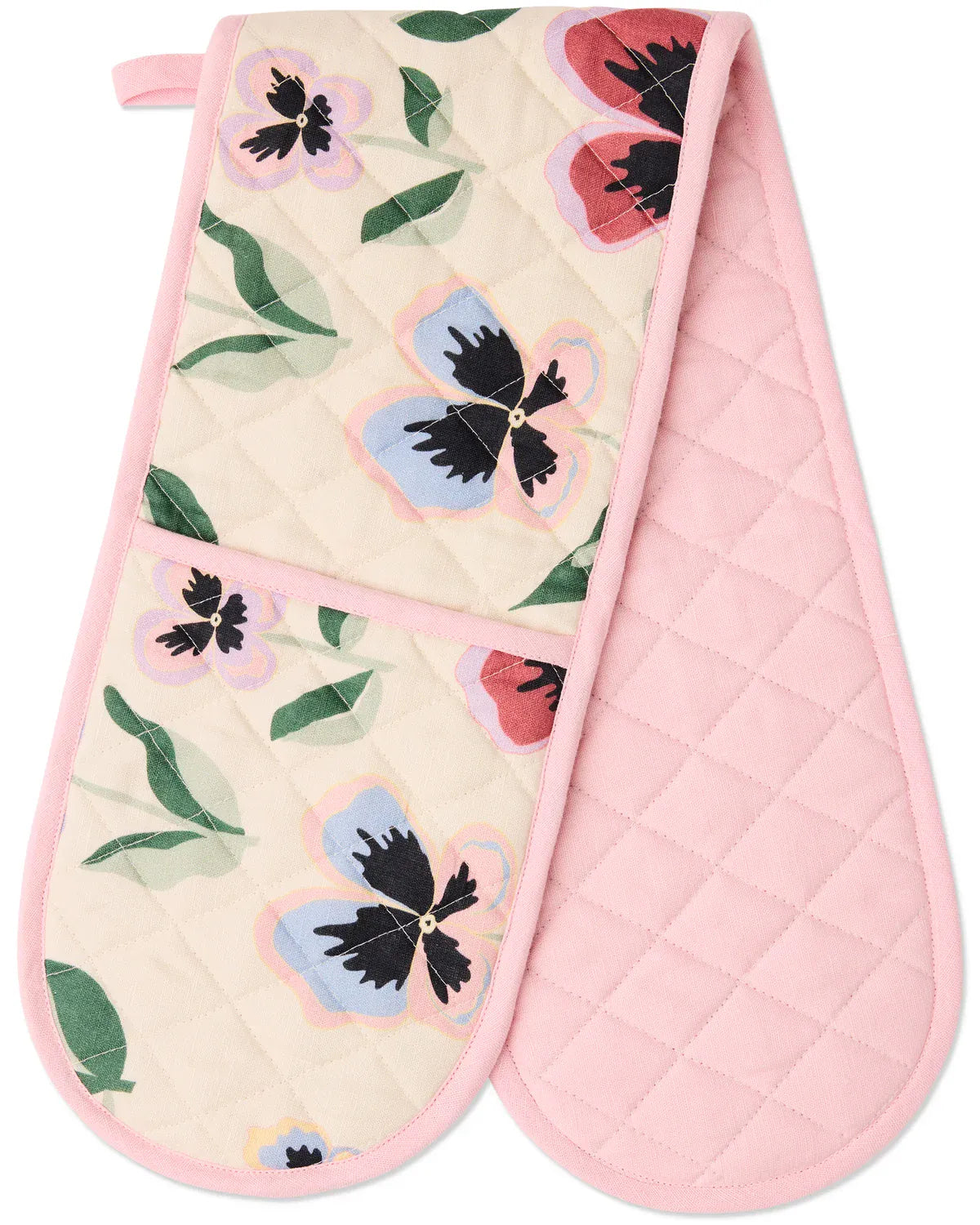Pretty Pansy Double Oven Mitt