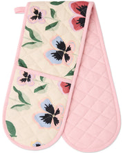 Pretty Pansy Double Oven Mitt