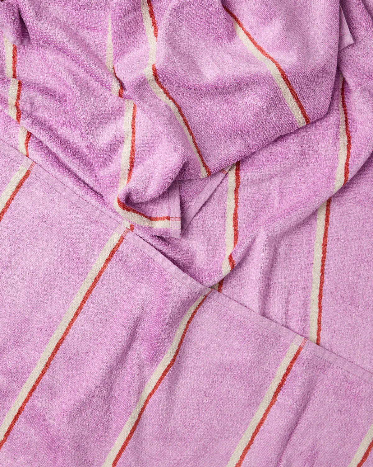 Lavender Field Stripe Bamboo Terry Bath Sheet