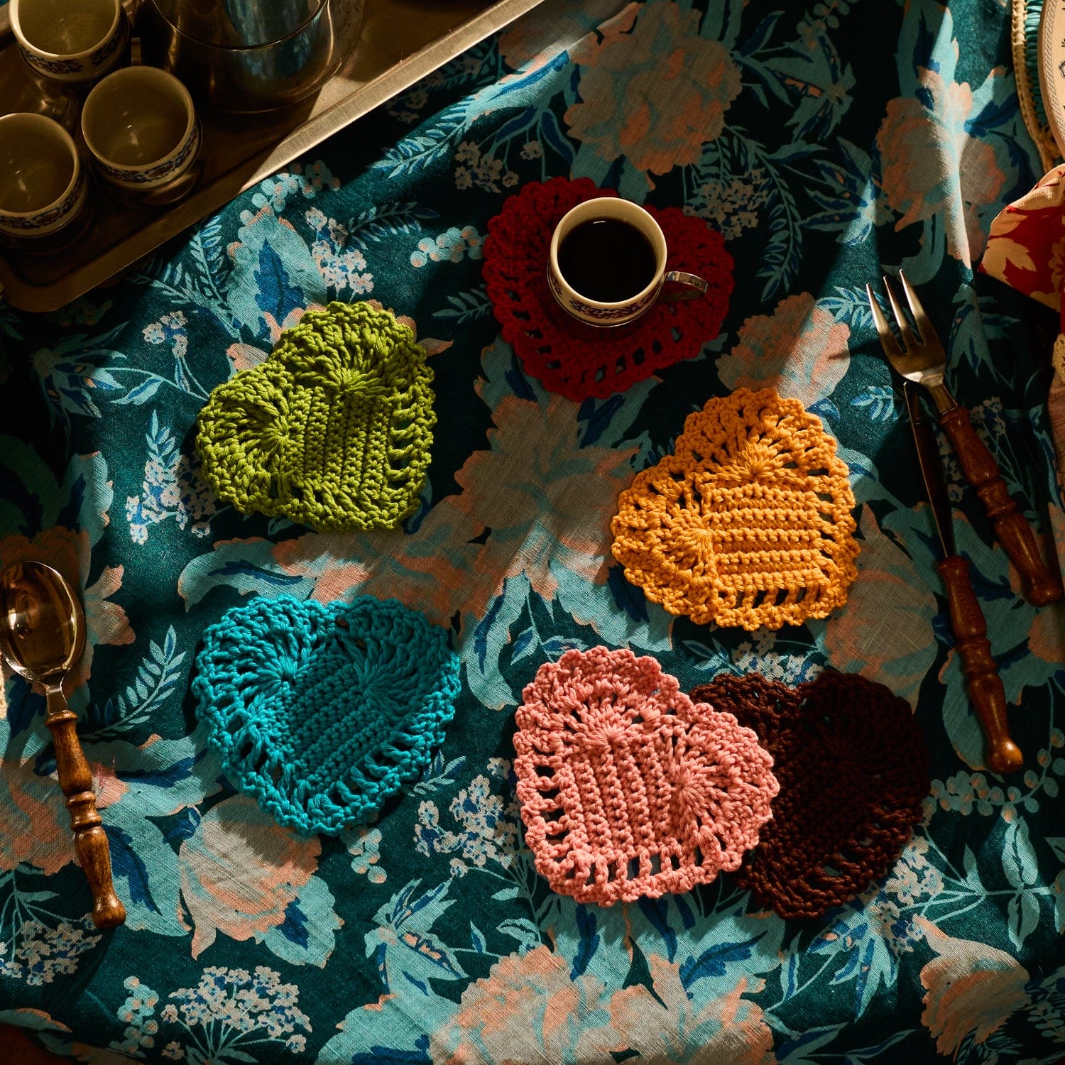 Millie Crochet Coaster | Turquoise