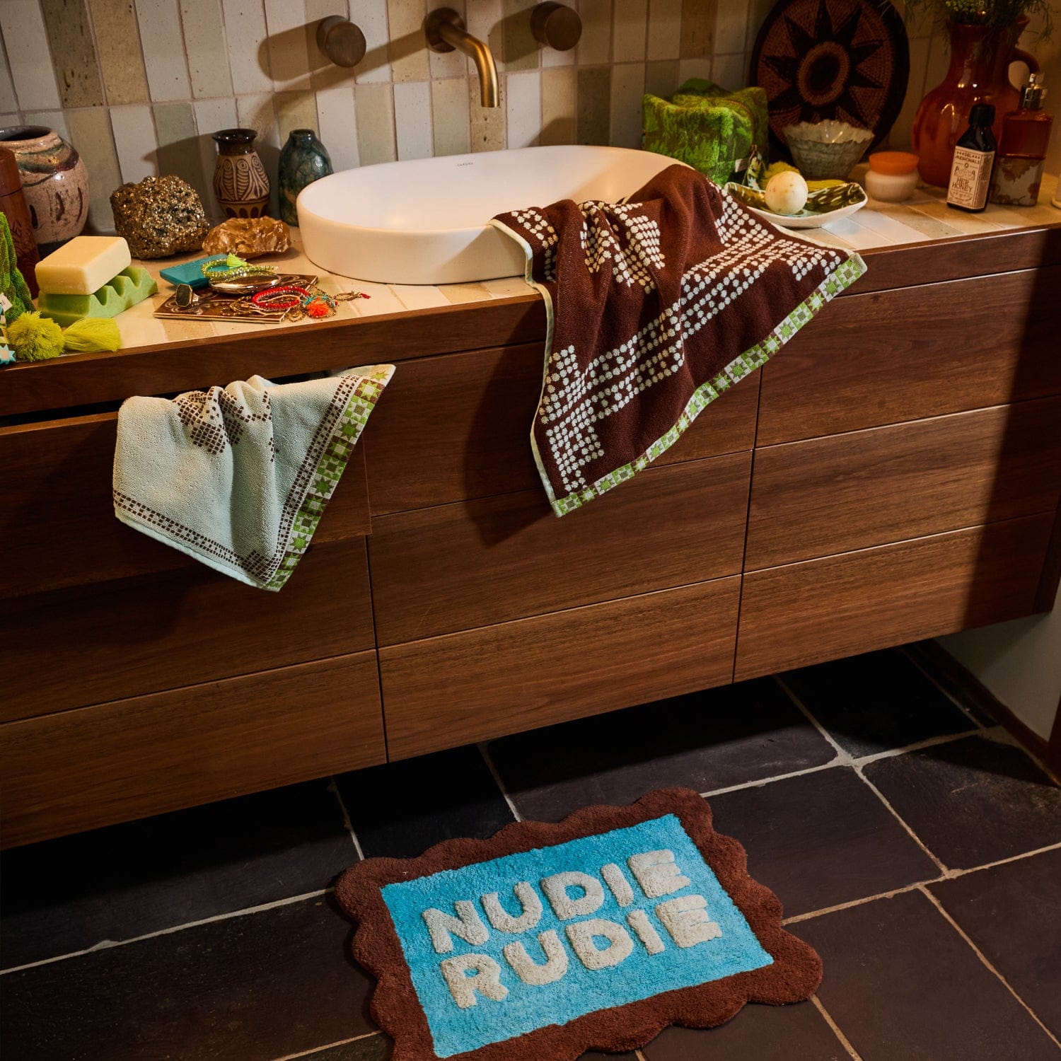 Romy Nudie Bath Mat Mini | Turquoise