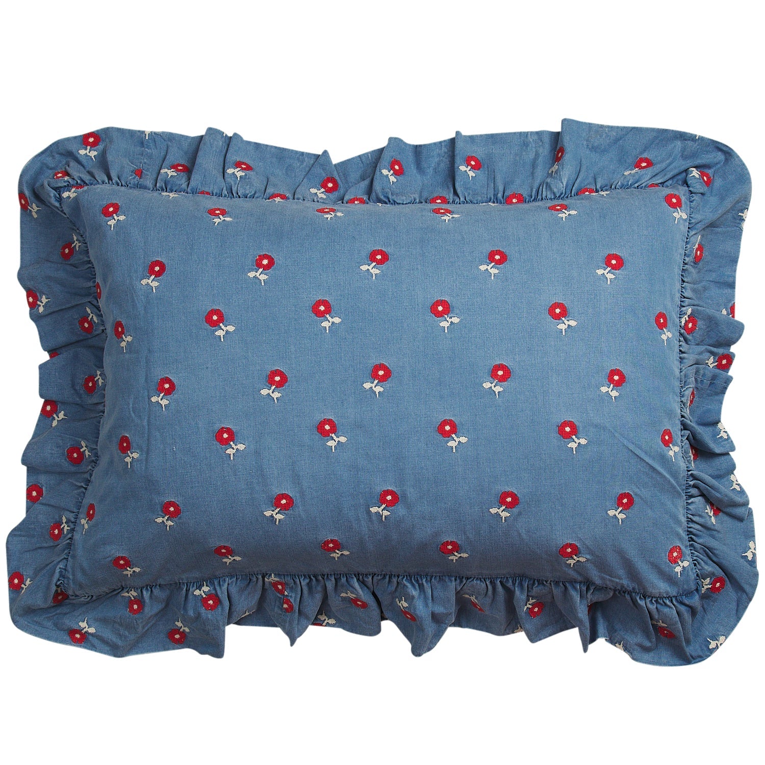 Anneliese Ruffle Pillowcase Poppy | Standard
