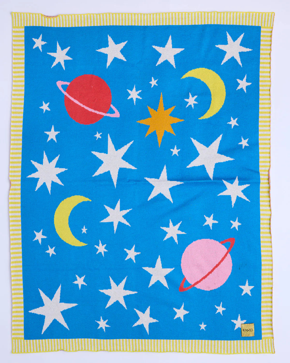 Stars And Moon Cotton Knitted Blanket