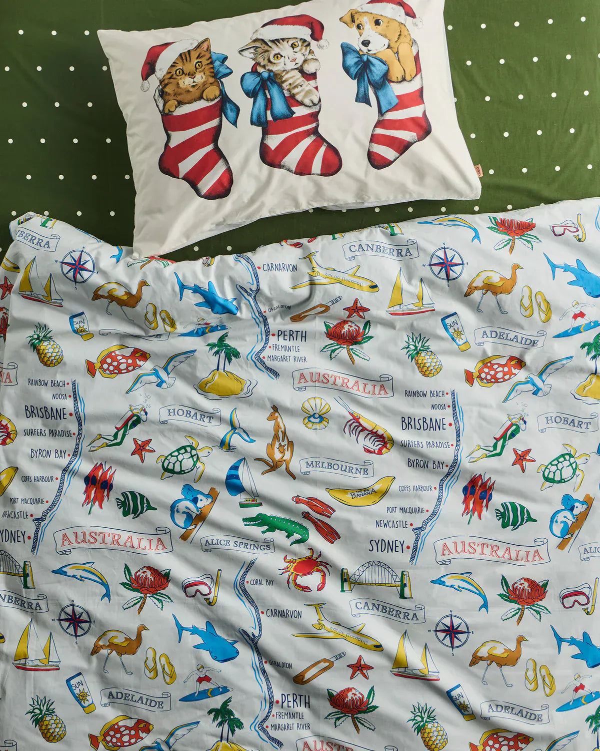 Festive Fur Babies Organic Cotton Pillowcase | Single