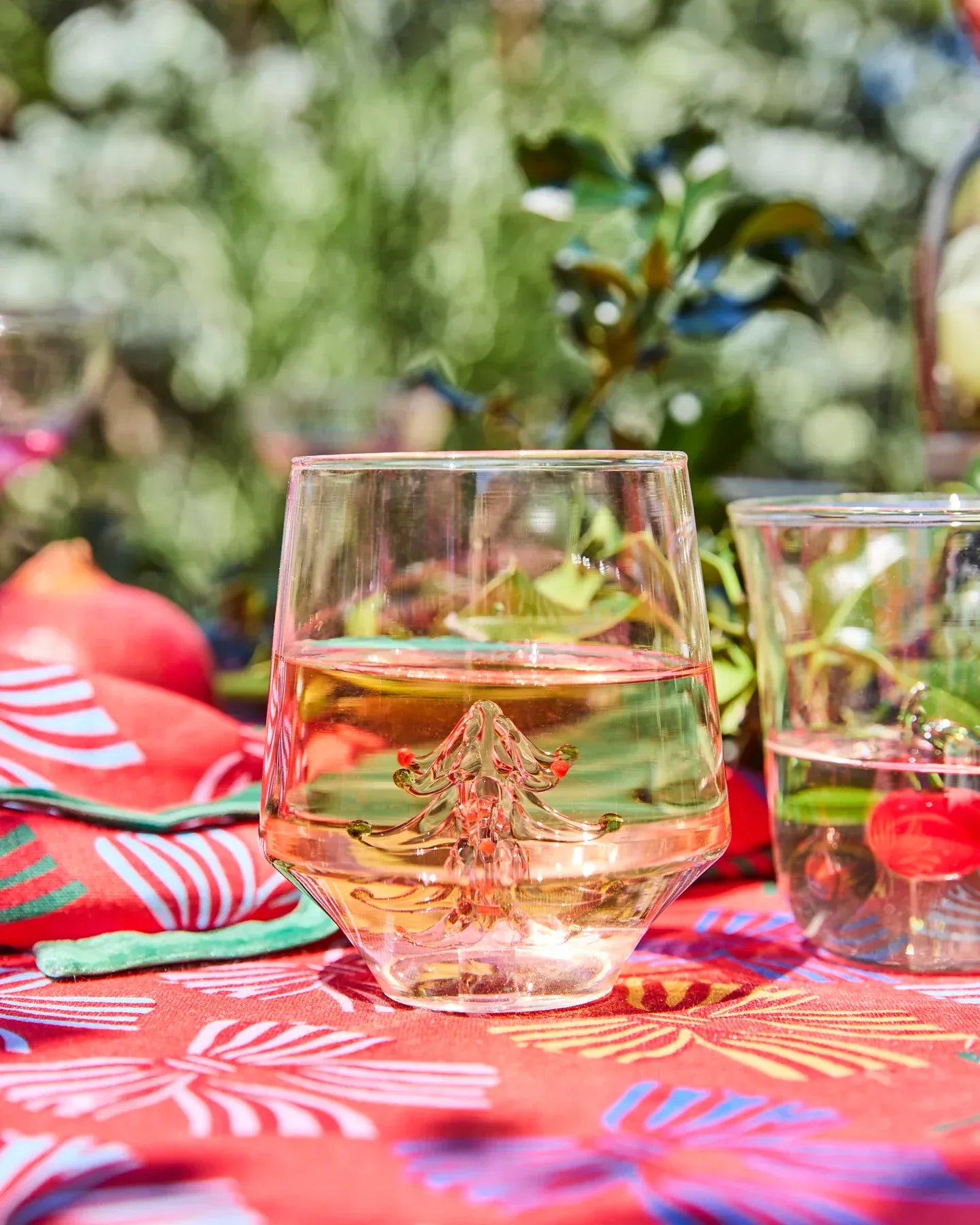 Tickled Pink Christmas Tumbler Glass | Set of 2