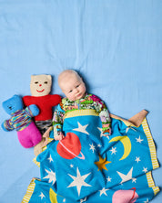 Stars And Moon Cotton Knitted Blanket
