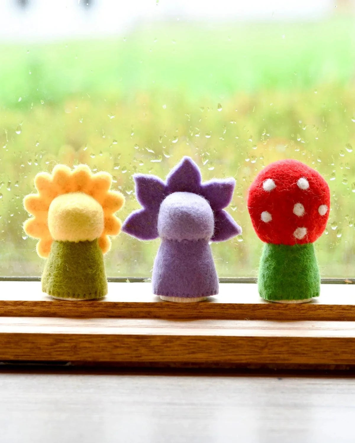 Floral Peg Dolls Set | Sunflower, Iris + Toadstool