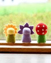 Floral Peg Dolls Set | Sunflower, Iris + Toadstool
