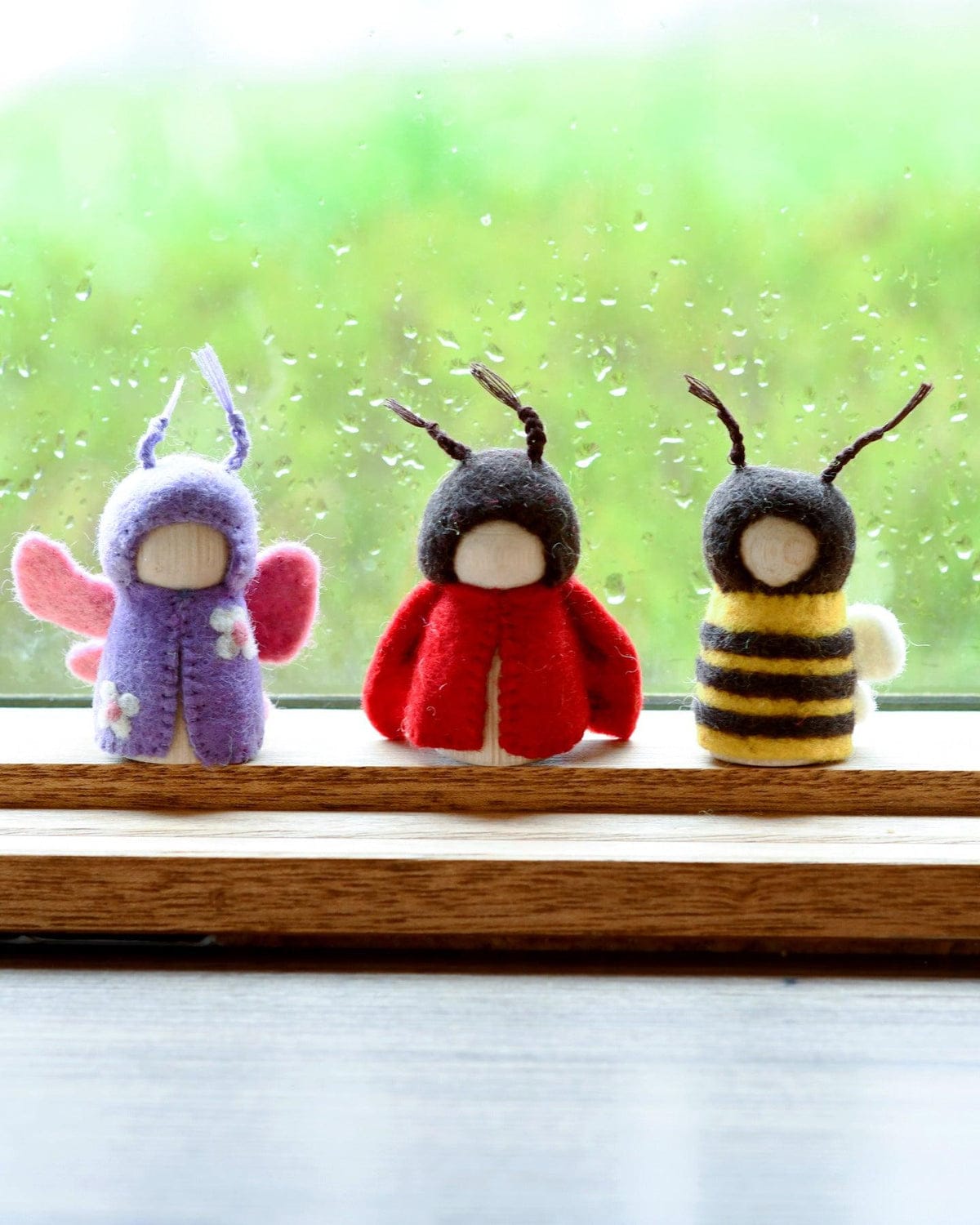 Bugs Peg Dolls | Bee, Ladybug + Butterfly