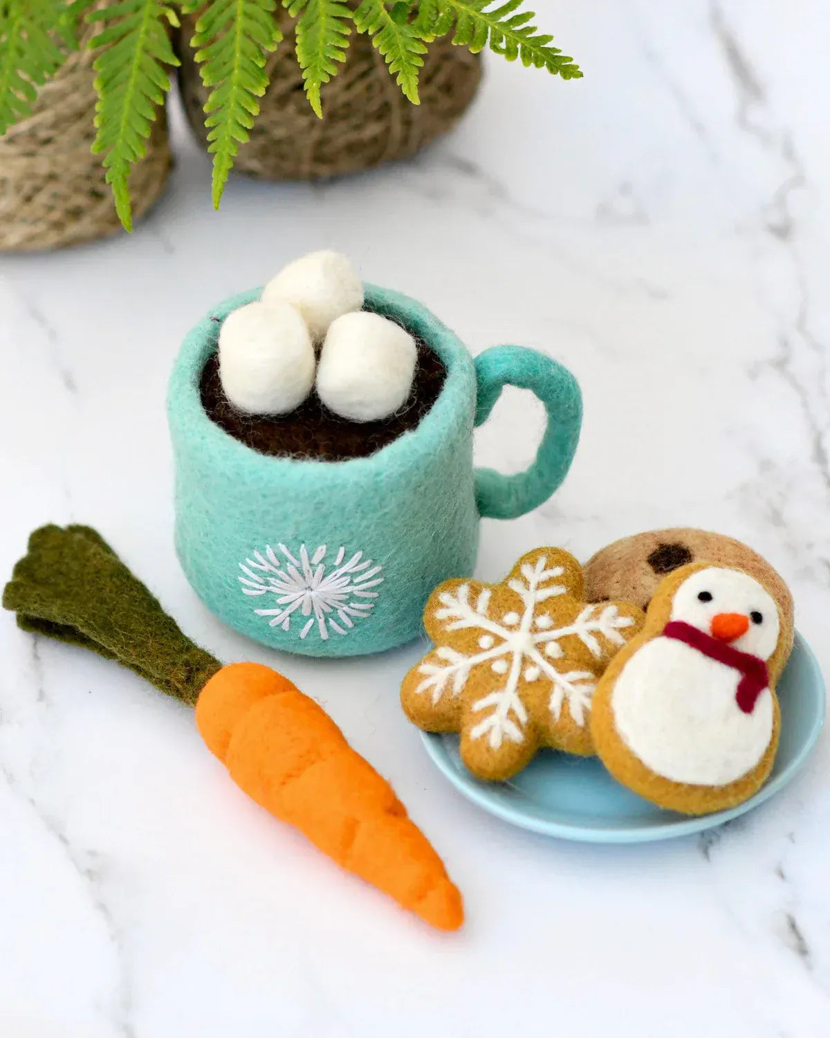 Santa's Snacks with Blue Hot Chocolate Cup