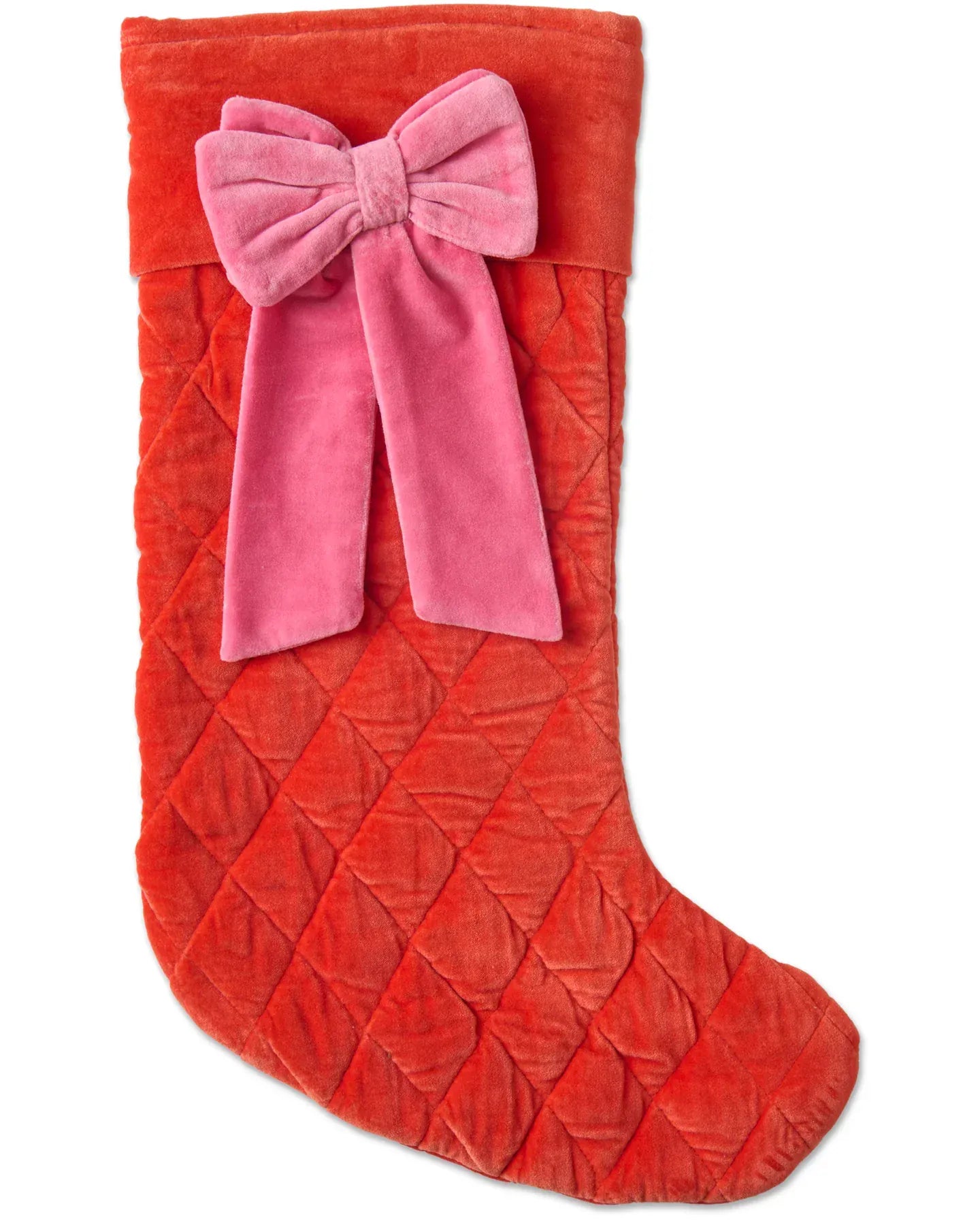Christmas Bow Velvet Stocking