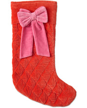 Christmas Bow Velvet Stocking