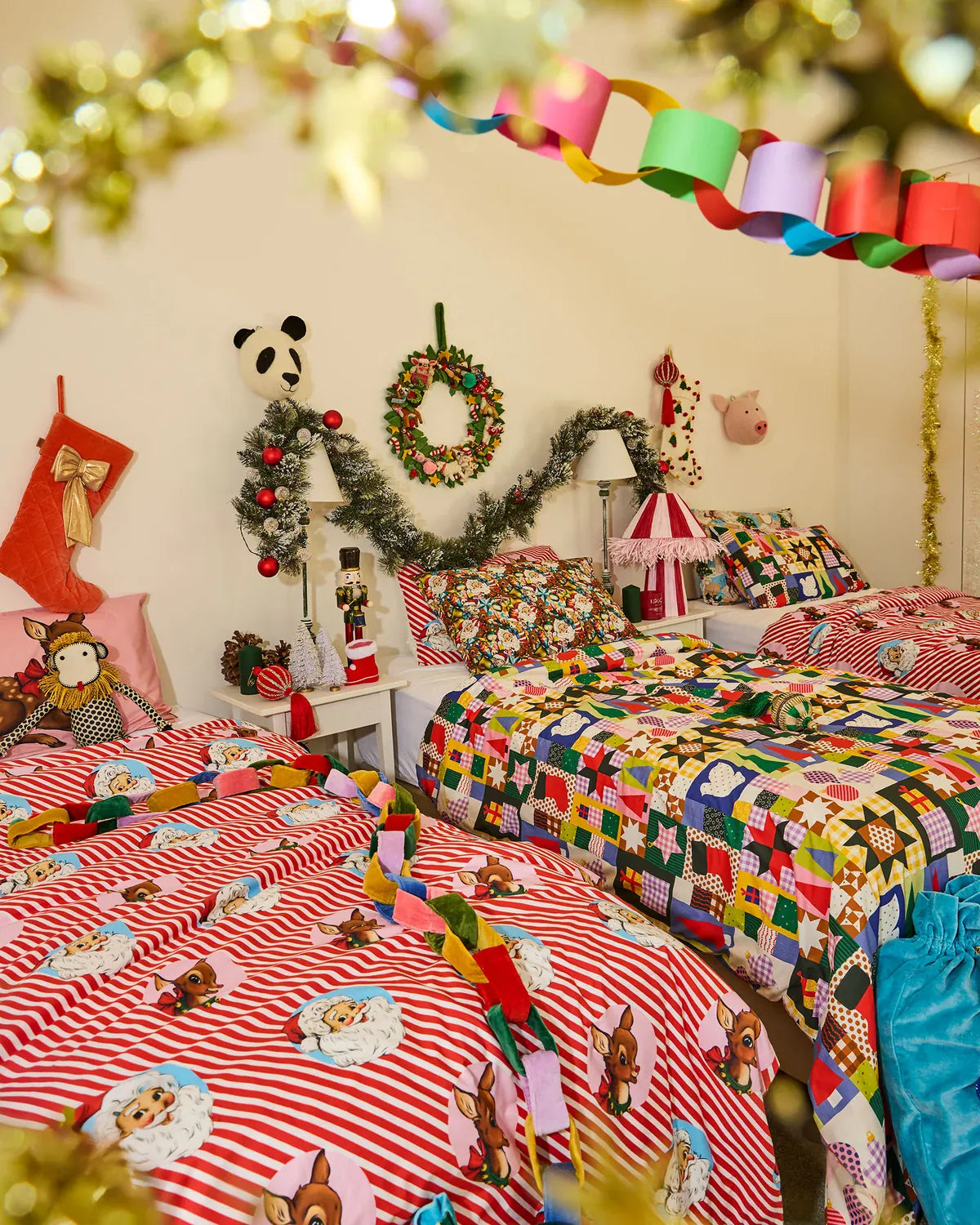 Christmas Patchwork Organic Cotton Quilt Cover | Single