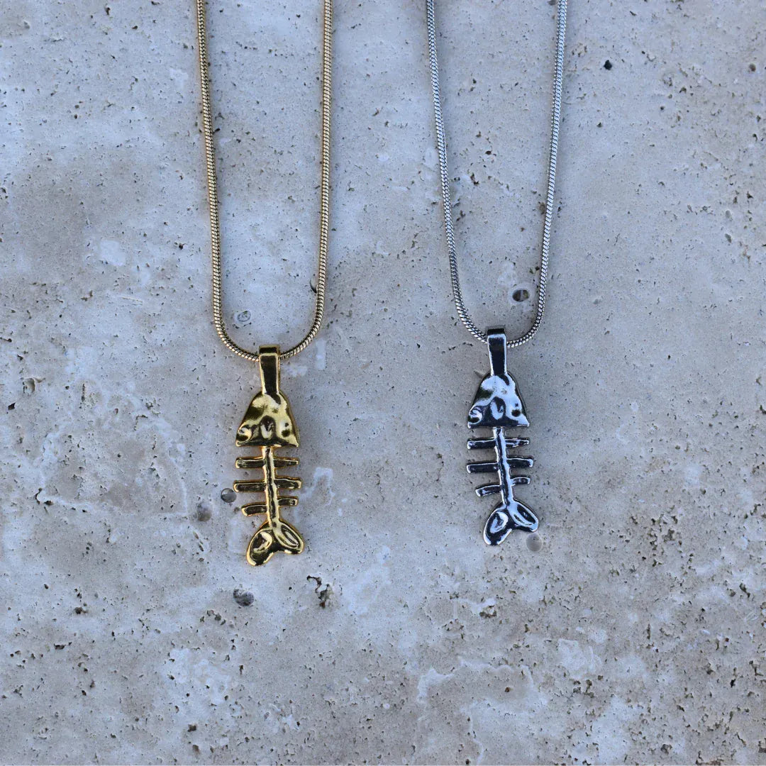 Fishbone Necklace | Gold