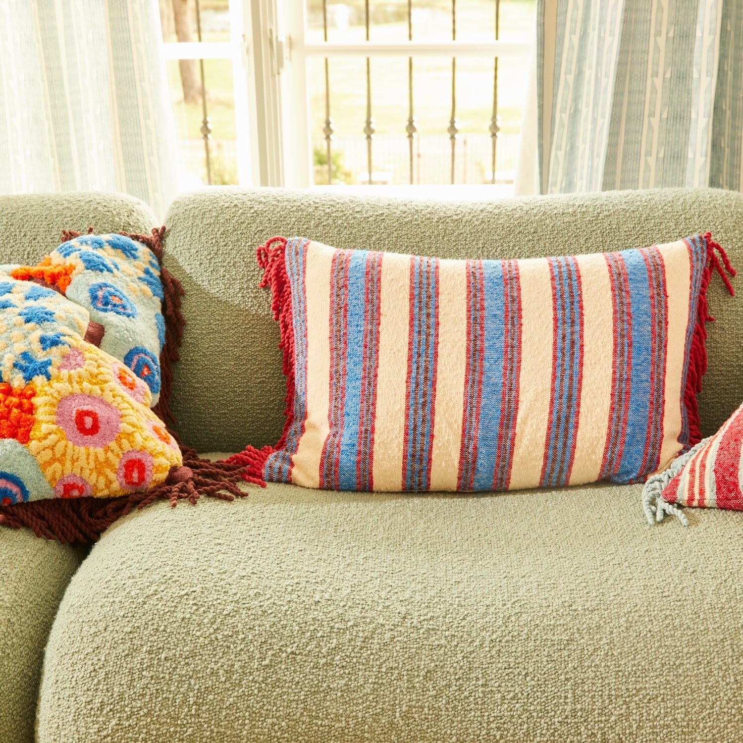 Selene Woven Cushion | Azure