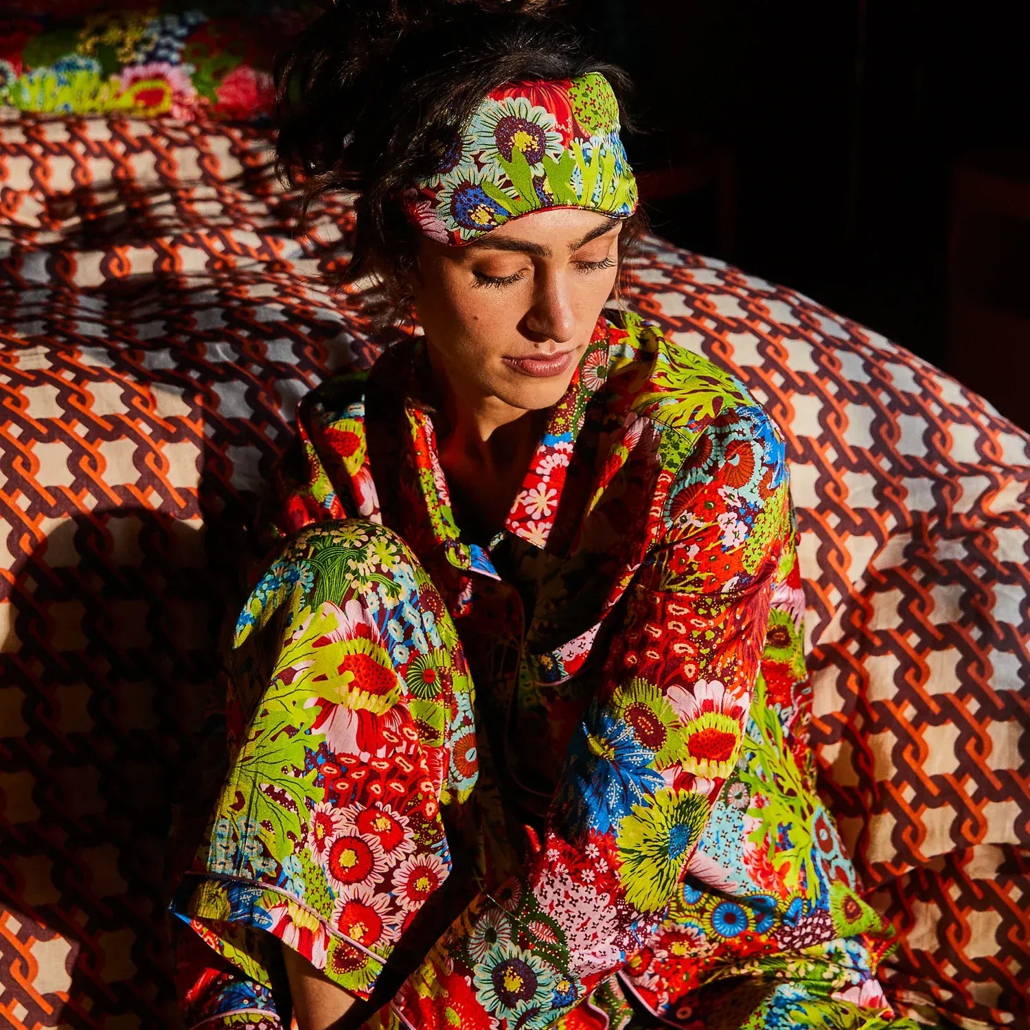 Coralie Silk Eye Mask | Garnet