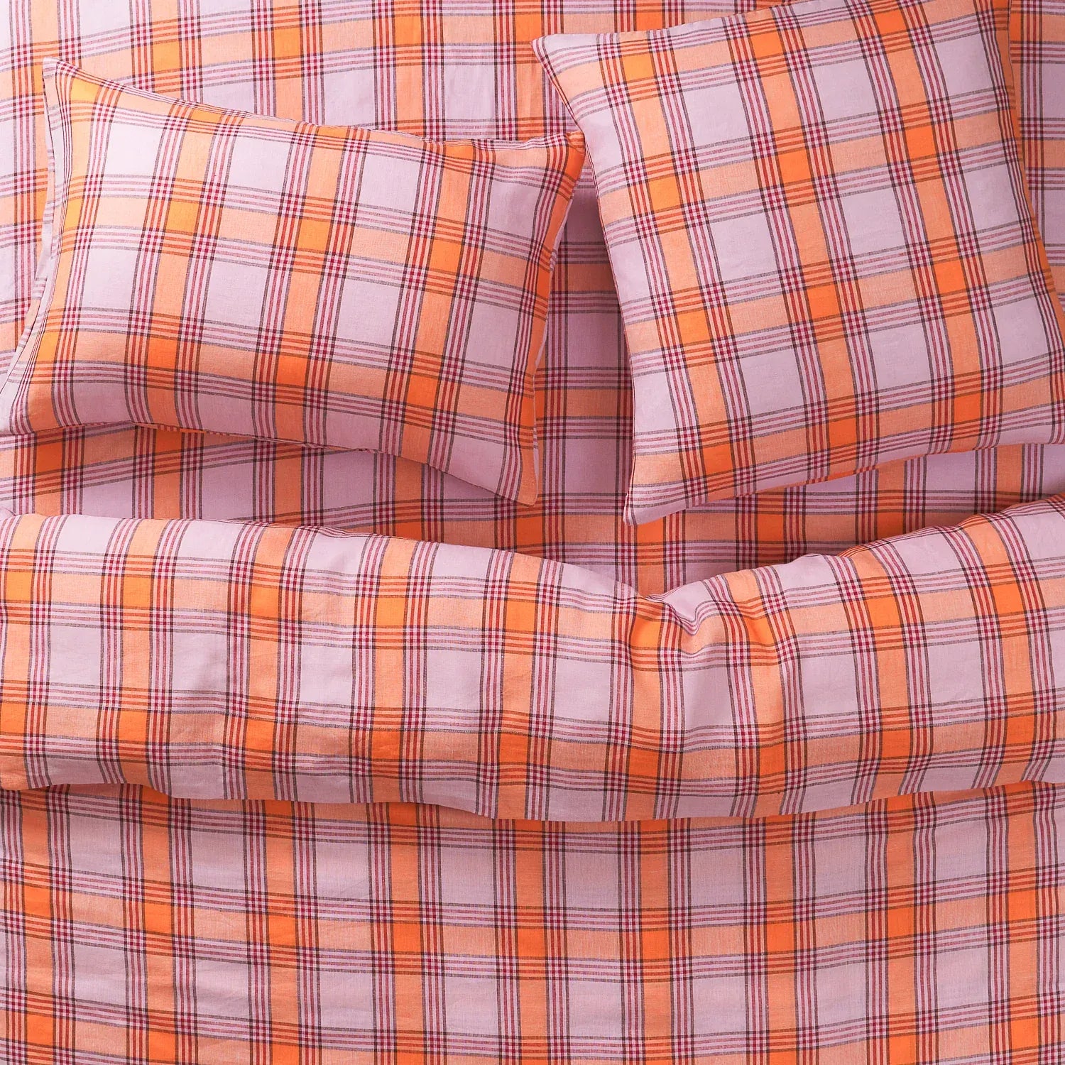 Isla Linen Euro Pillowcase Set | Vivid Coral