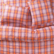 Isla Linen Euro Pillowcase Set | Vivid Coral