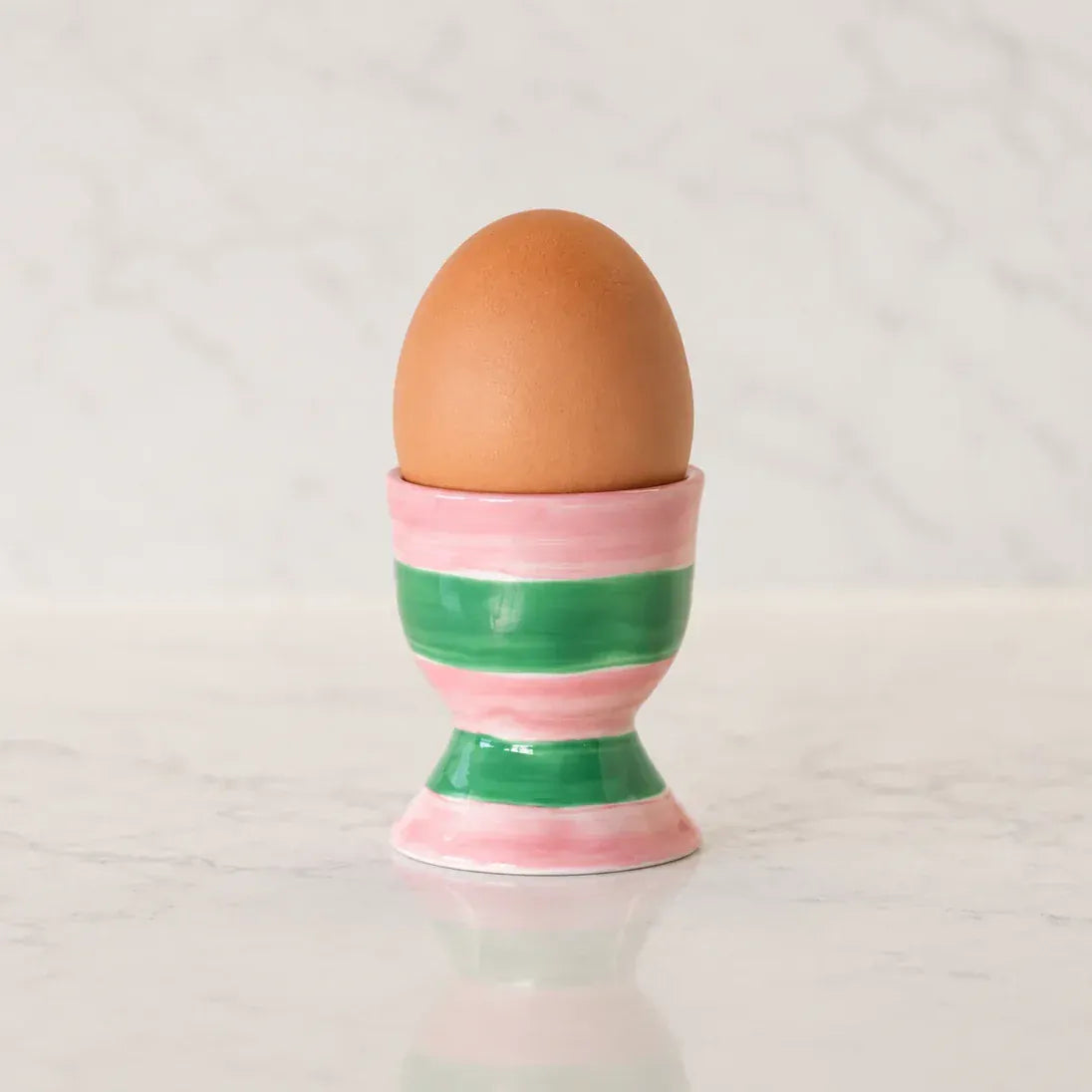 Egg Cup | Pink + Green Stripe