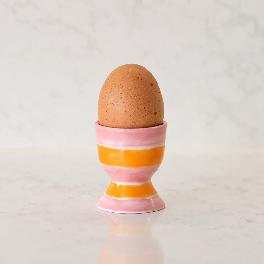Egg Cup | Pink + Orange Stripe