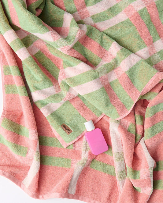 Pistachio Tartan Bath Sheet / Beach Towel