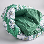 Tumbling Flower Green Organic Cotton Quilt Cover